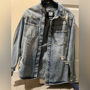 Zara distressed men jean jacket